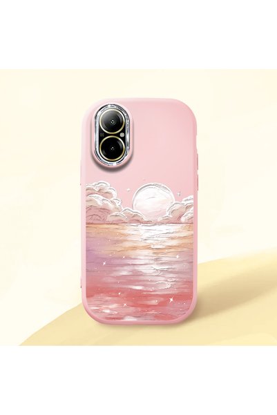 ucuc حافظة من السيليكون باللون الوردي متوافقة مع Realme C67 4G مع حماية للكام...
