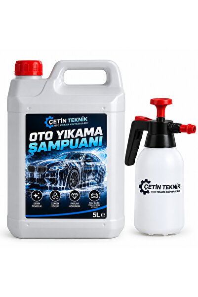 5 Litre oto yıkama şampuanı köpük yapıcı pompa hediyeli