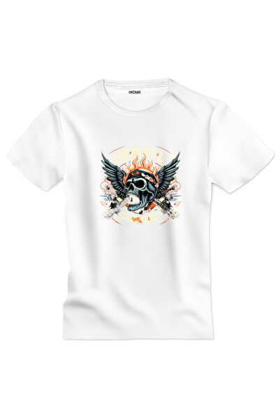 OKTANE Tricou Rock star flyer alb 2XL