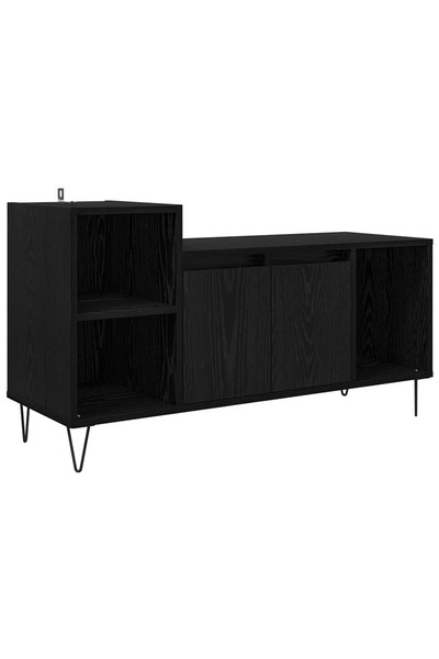 vidaxl Cabinet TV 100 x 35 x 55 cm Stejar Negru Lemn prelucrat