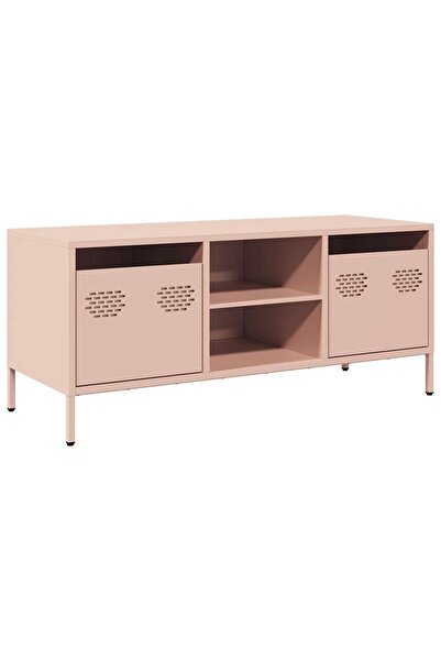 vidaxl Dulap TV, roz, 101,5x39x43,5 cm, oțel laminat la rece