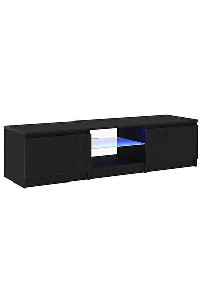 vidaxl Cabinet TV 140 x 38,5 x 36 cm Stejar Negru Lemn prelucrat