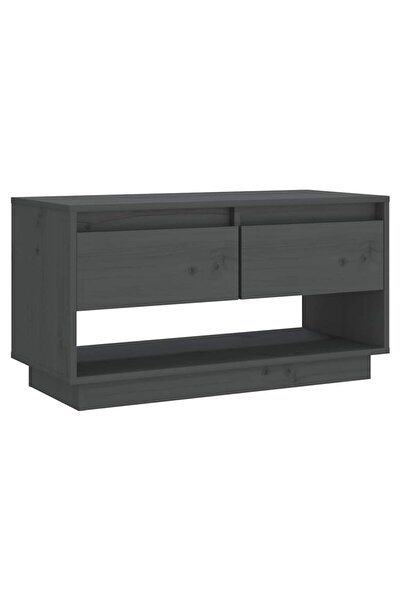 vidaxl Comodă TV, gri, 74x34x40 cm, lemn masiv de pin