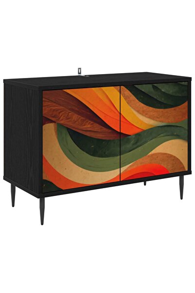 vidaxl Cabinet TV BONN 69 x 33 x 50,5 cm Stejar Negru Lemn prelucrat