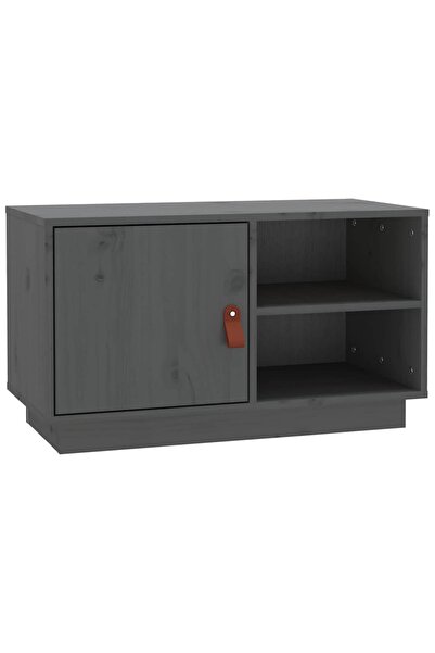 vidaxl Comodă TV, gri, 70x34x40 cm, lemn masiv de pin