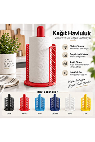 MYE TEKNOLOJİ Modern Paper Towel Holder Countertop Roll Paper Towel Stand Hon...