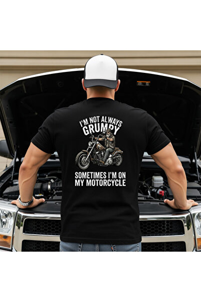 OKTANE Tricou Im not always grumpy motorcycle negru L