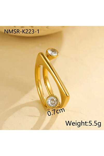 Peach Jewelry Δαχτυλίδι Κομψό Ενισχυμένο Γεωμετρικού Στυλ με Κρύσταλλα Χρυσό ...