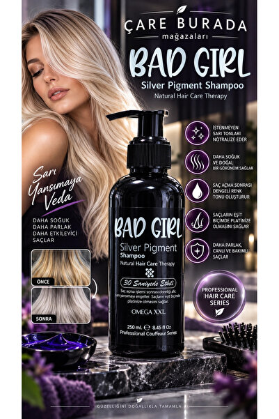 Çare Burada Bad Girl - Silver Şampuan 250 Ml (Turunculaşma Karşıtı Mor Şampua...