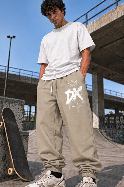 DAXİS Sportwear Company Men's Oversize Sweatpants Printed Loose Elastic Cuffs...