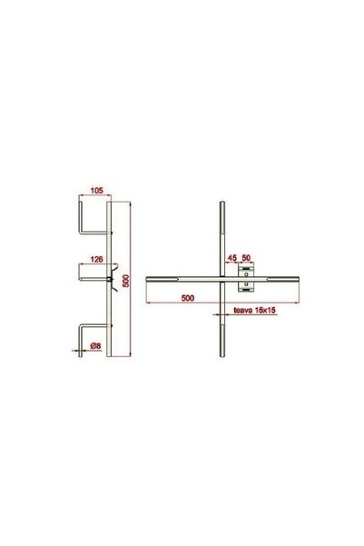 OEM Suport rezerva CRUCE 500 mm - rez EXT