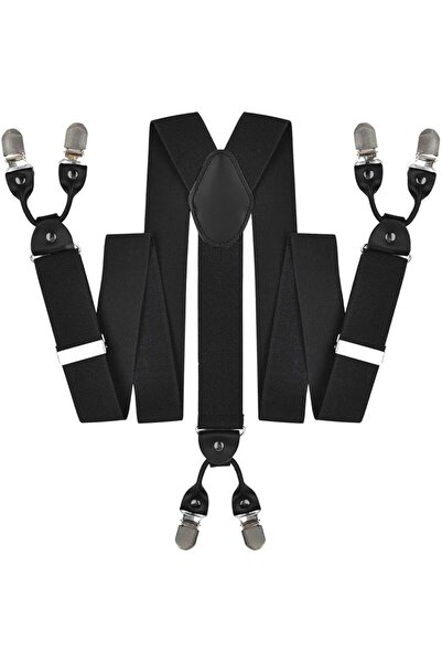 SWIUKPHE Heavy Duty Leather Suspenders for Men, 6 Reinforced Metal Clip Adjus...