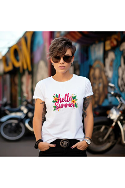 OKTANE Tricou vara Hello summer floral pink alb 2XL
