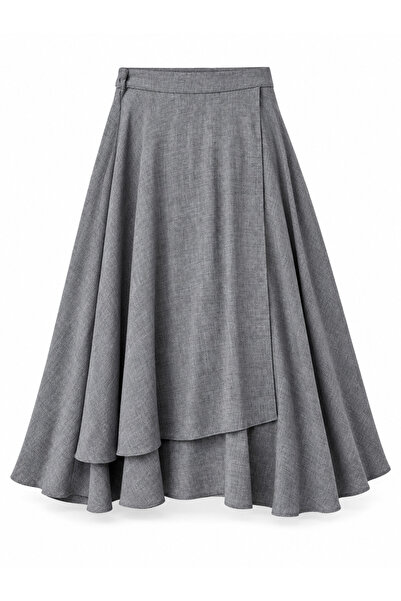 Retrobird Hazel Layered Asymmetrical Midi Skirt Women's Gray