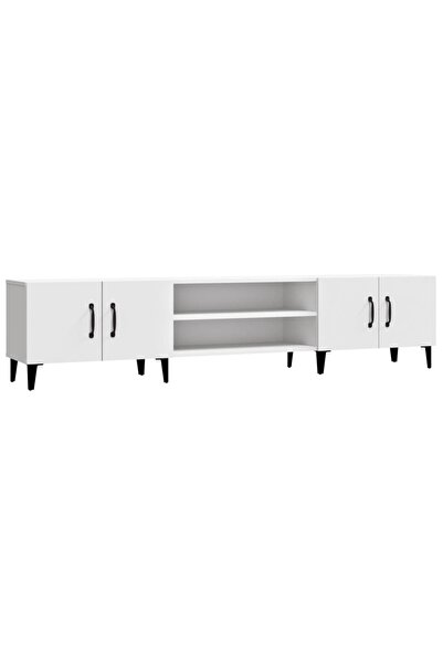 vidaxl Comodă TV albă 180x31,5x40 cm, lemn stratificat