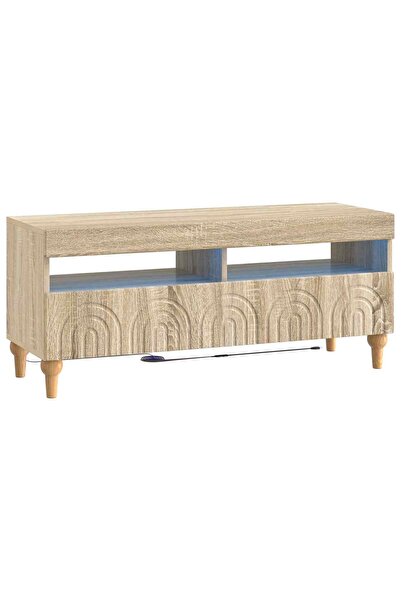 vidaxl Cabinet TV cu LED ALKMAAR 100 x 35 x 43 cm Stejar Sonoma