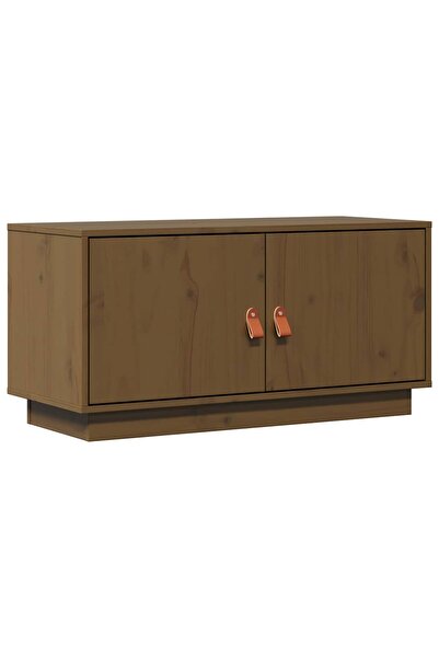 vidaxl Comodă TV, maro miere, 80x34x40 cm, lemn masiv de pin