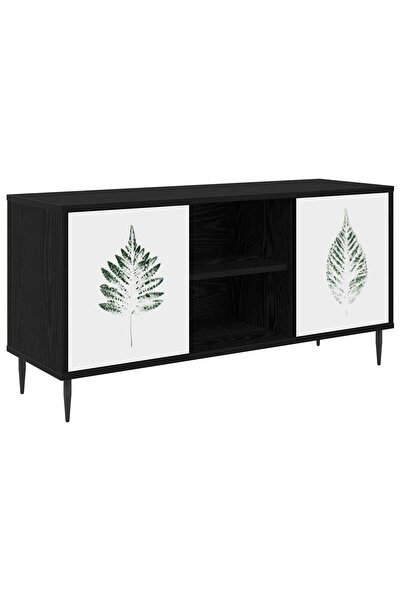 vidaxl Cabinet TV HANAU 102 x 33 x 51 cm Stejar Negru Lemn prelucrat