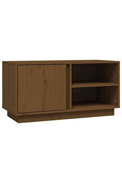 vidaxl Comodă TV, maro miere, 80x35x40,5 cm, lemn masiv de pin