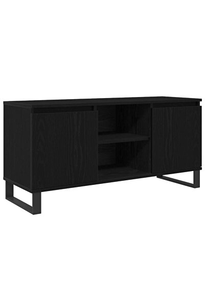 vidaxl Cabinet TV 104 x 35 x 50 cm Stejar Negru Lemn prelucrat