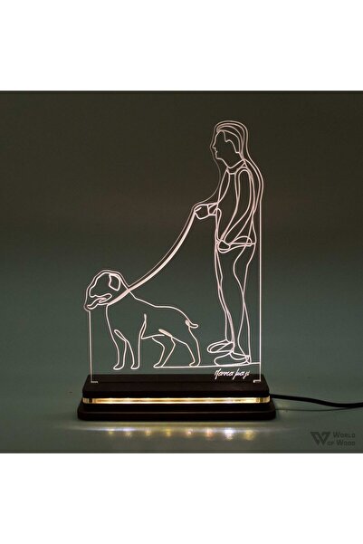 Generic Brand Φωτιστικό LED "Man With Dog" W00797