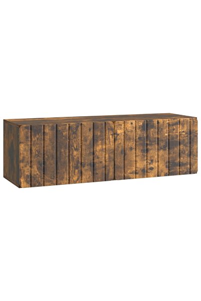 vidaxl Oglindă TV montată pe perete 98 x 31 x 30 cm Stejar fumuriu