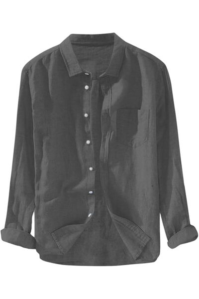 GENERAL Mens Long Sleeve Button Down Shirt Men's Hawaiian Shirt
