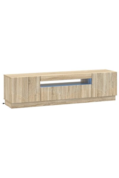 vidaxl Cabinet TV cu LED Stejar Sonoma Lemn prelucrat