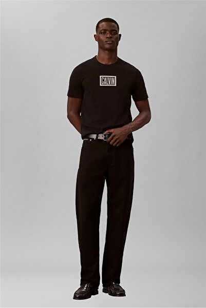 Calvin Klein Ss 30S Eu Boxed Calvin Graphic T Erkek Bisiklet Yaka T-Shirt Siyah