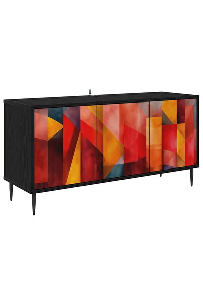 vidaxl Cabinet TV HEESCH 102 x 33 x 51 cm Stejar Negru Lemn prelucrat