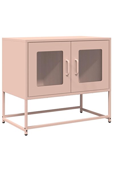 vidaxl Dulap TV, roz, 68x39x60,5 cm, oțel laminat la rece