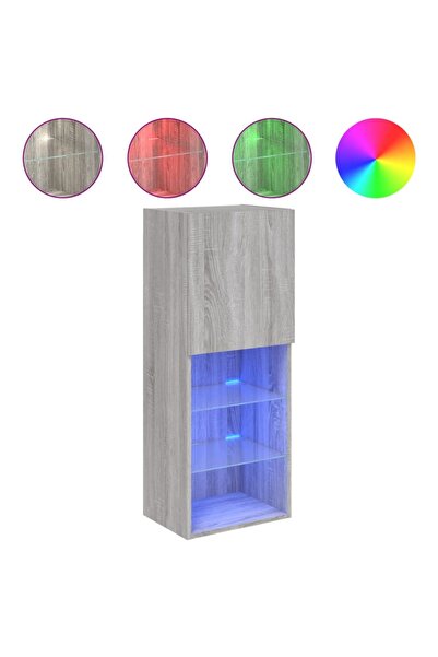 vidaxl Comodă TV cu lumini LED, gri sonoma, 40,5x30x102 cm