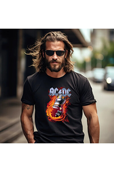 OKTANE Tricou cu imprimeu ACDC negru XS