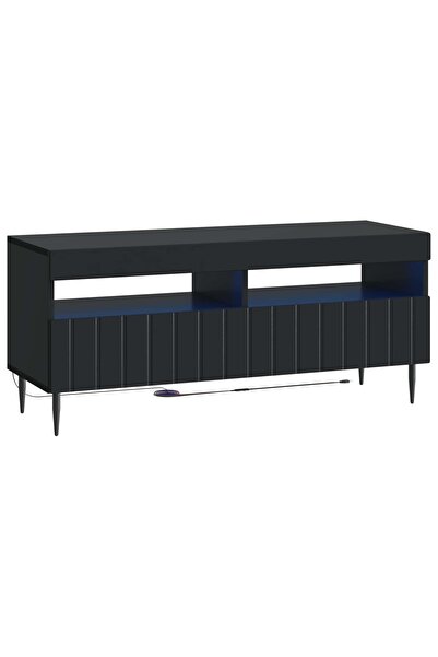 vidaxl Cabinet TV cu LED ZWOLLE 100 x 35 x 43 cm Negru Lemn prelucrat