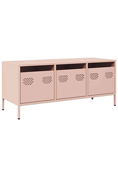 vidaxl Dulap TV, roz, 101,5x39x43,5 cm, oțel laminat la rece