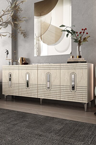 Dekortis Home Dekor 180DHDK8BTG LUNA LAZER PLEKSİ DESEN KONSOL ve TV SEHPASI,...