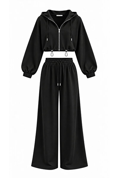 Narferita Fleur Modal Kapüşonlu Hırka ve Pantolon Takımı