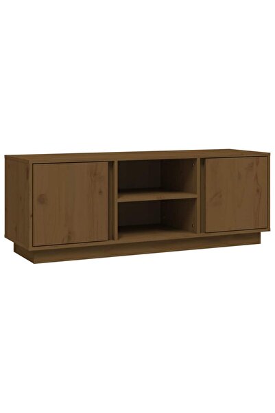 vidaxl Comodă TV, maro miere, 110x35x40,5 cm, lemn masiv de pin