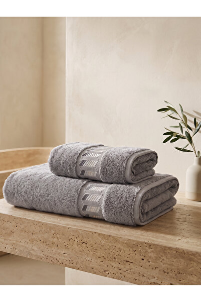 Dantela Galia 2-Piece Embroidered Bath Towel Set