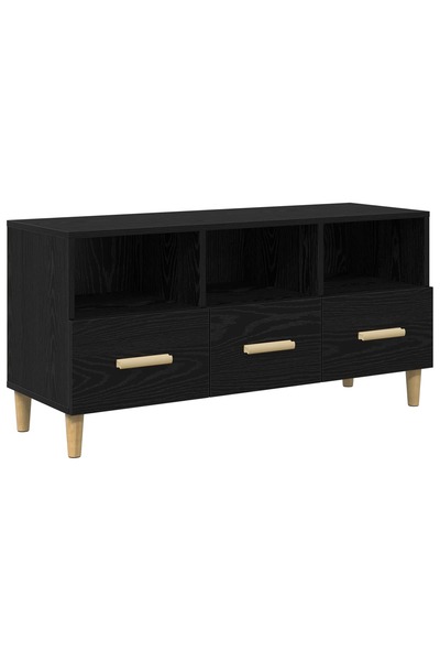 vidaxl Cabinet TV 102 x 36 x 50 cm Stejar Negru Lemn prelucrat