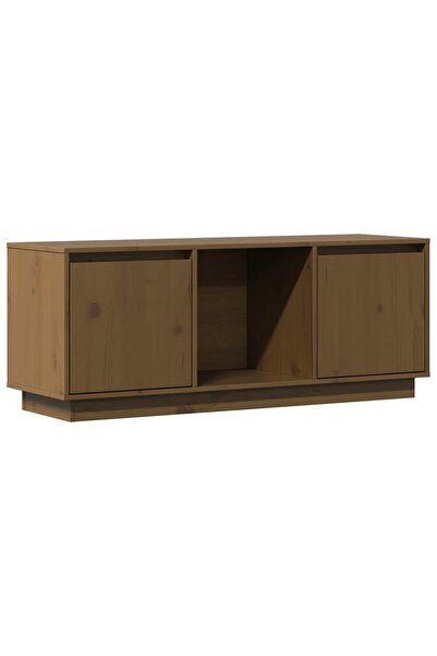 vidaxl Comodă TV, maro miere, 110,5x35x44 cm, lemn masiv de pin