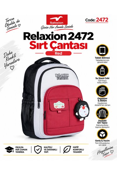Relaxion Escool Multi-Compartment School Backpack with Supported Back Design ...