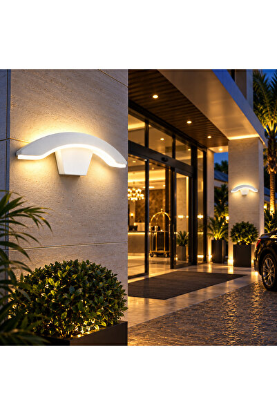kialed Yarım Ay LED Duvar Aplik 29x12 cm Gün Işığı 4000K Modern İç Dış Mekan Aydınlatma