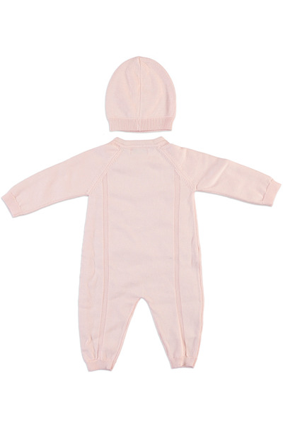 ZeZe Kid Baby 3-Piece 100% Cotton Knitwear Newborn Hospital Release Set Blanket Overalls Hat