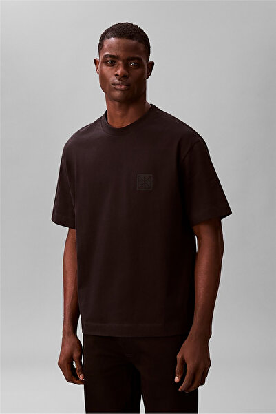 Calvin Klein Men's Regular Fit Cotton Crew Neck Short Sleeve Black T-Shirt wi...