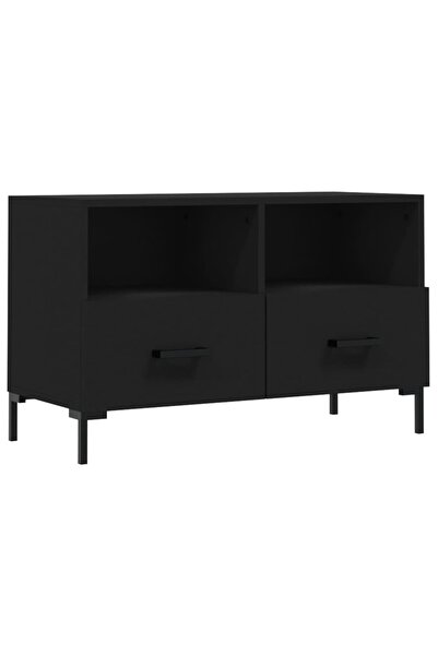 vidaxl Comodă TV, negru, 80x36x50 cm, lemn prelucrat