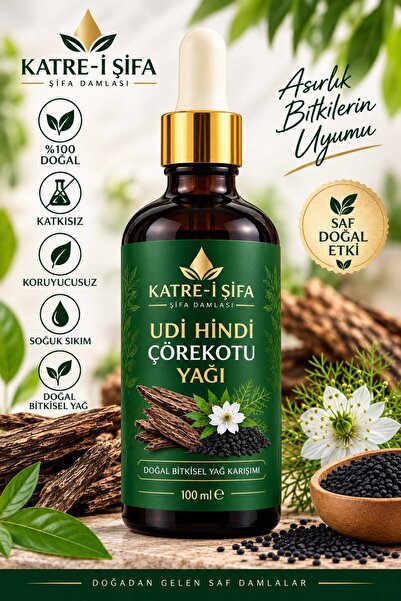 Katre-i Şifa Udi Hindi & Çörekotu Yağı – Doğal Kadim Bitkisel Yağ Karışımı | 100 ml