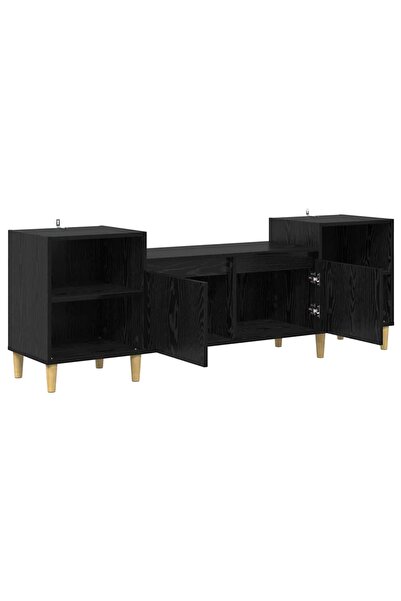vidaxl Cabinet TV 160 x 35 x 55 cm Stejar Negru Lemn prelucrat