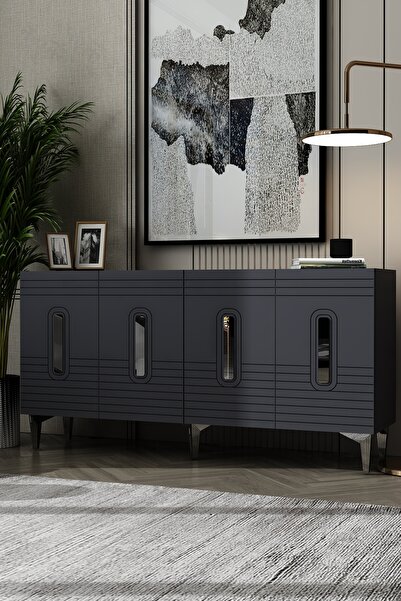 Dekortis Home Dekor 150DHDK8AG LUNA LAZER PLEKSİ DESEN KONSOL ve TV SEHPASI, ...