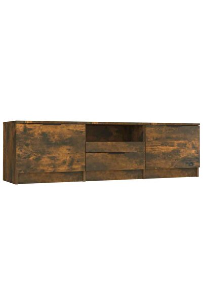 vidaxl Comodă TV, stejar fumuriu, 140x35x40 cm, lemn prelucrat